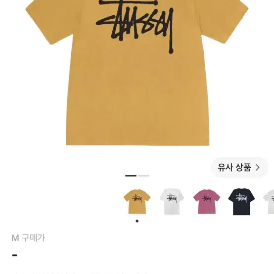 스투시 베이직 스투시 티셔츠 커리 M