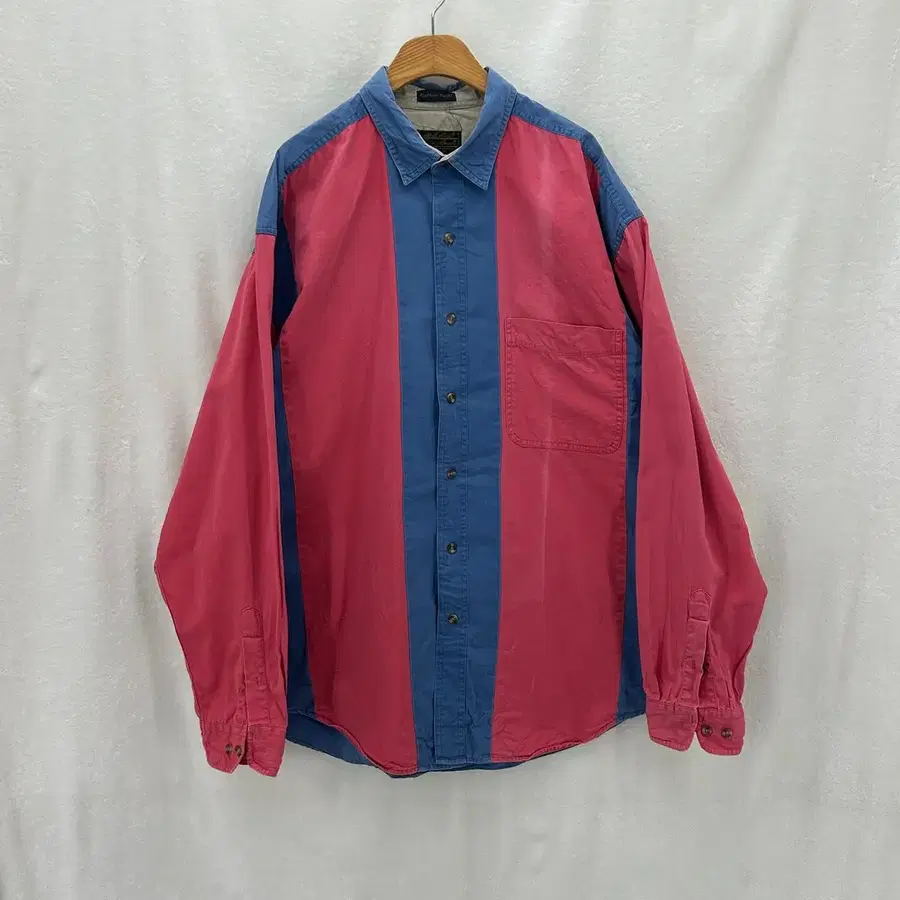 [EDDIE BAUER] 90s 에디바우어 올드스쿨 투톤 배색 코튼 셔츠
