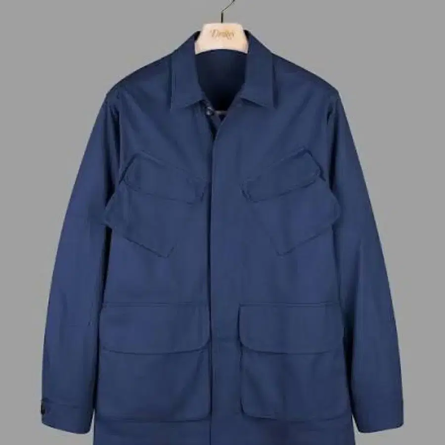 드레익스 네이비 코튼립스탑 정글퍼티그 자켓 Drake's Navy Jungle Fatigue Jacket cotton ripstop size 38