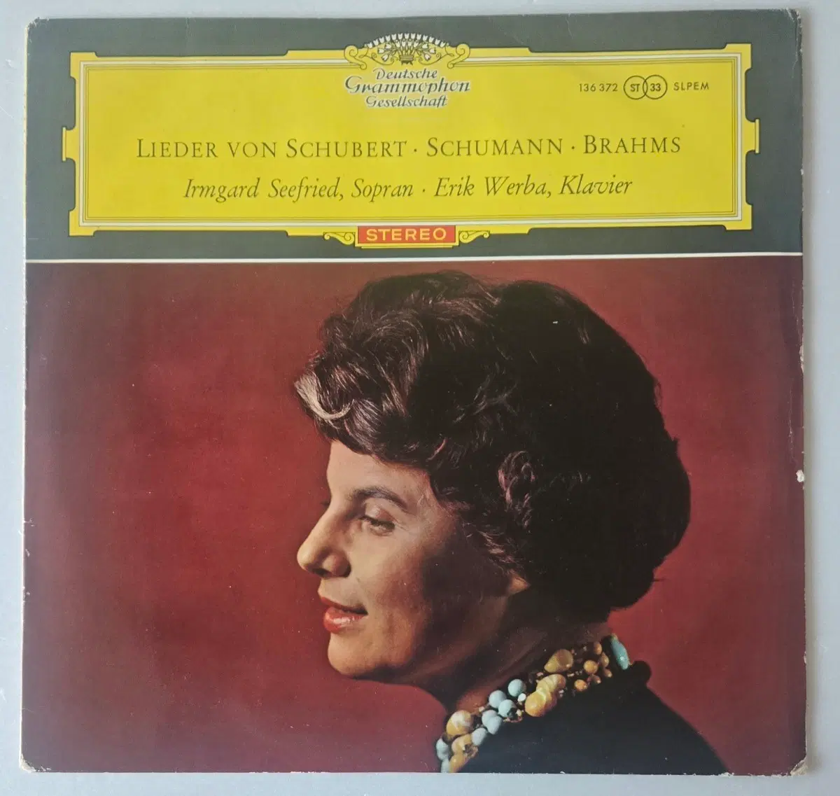 Irmgard Seefried - Schubert Schumann Brahms Lieder LP (  DGG초반 Tulip Red Stereo )