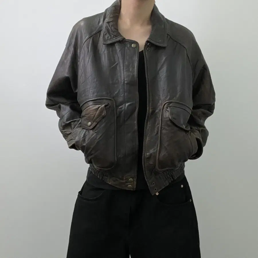 D'HOMME A HOMME 양가죽 봄버 자켓 M