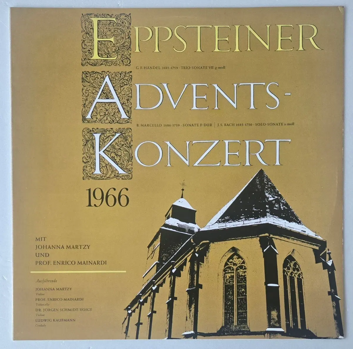 Johanna Martzy & Mainardi - Eppsteiner Adventskonzert 1966 LP  ( Japan 재발매 희귀 Private )