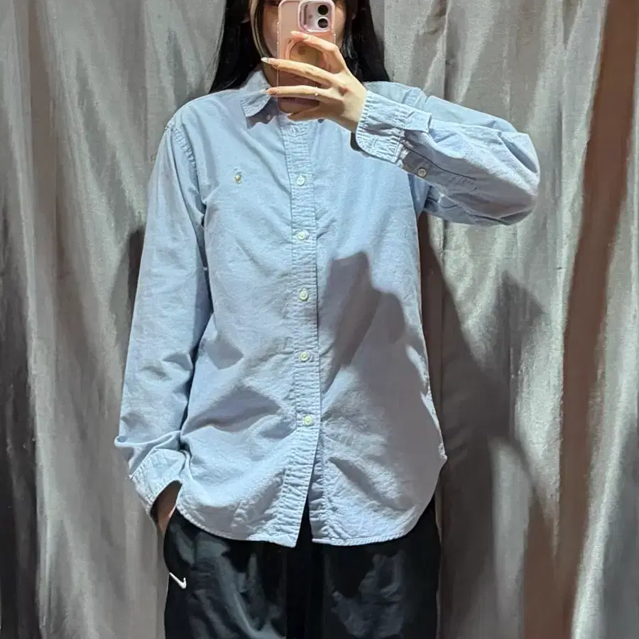 M POLO 폴로랄프로렌 우먼스 스카이블루 코튼 셔츠