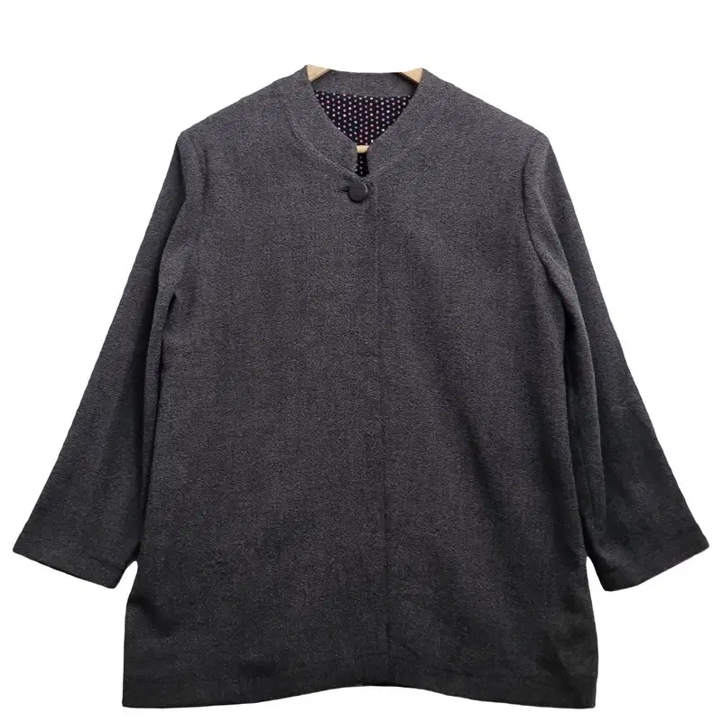 JPN 그레이 차이나카라 가디건 [XL] 빈티지 노카라 자켓 /7부 소매 가디건