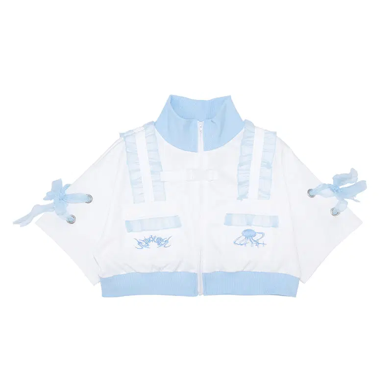 ACDC RAG 해파리 사이버 반팔 크롭 저지 재킷 WHITE/PASTEL BLUE ONE SIZE