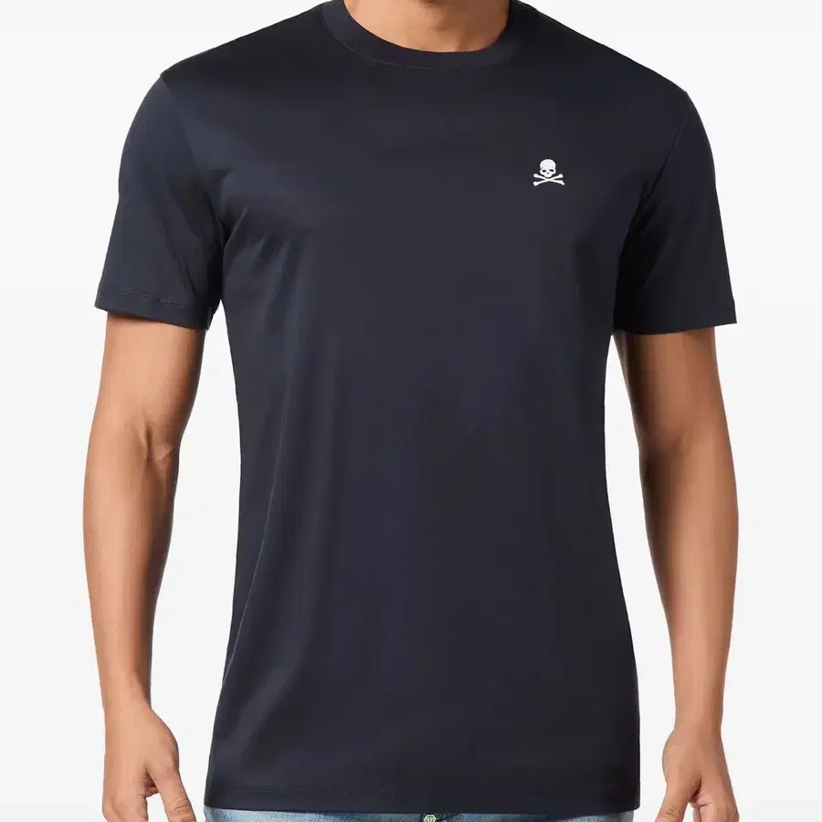 Philipp Plein Crystal Skull Chest Logo Crew T-shirt (blue)