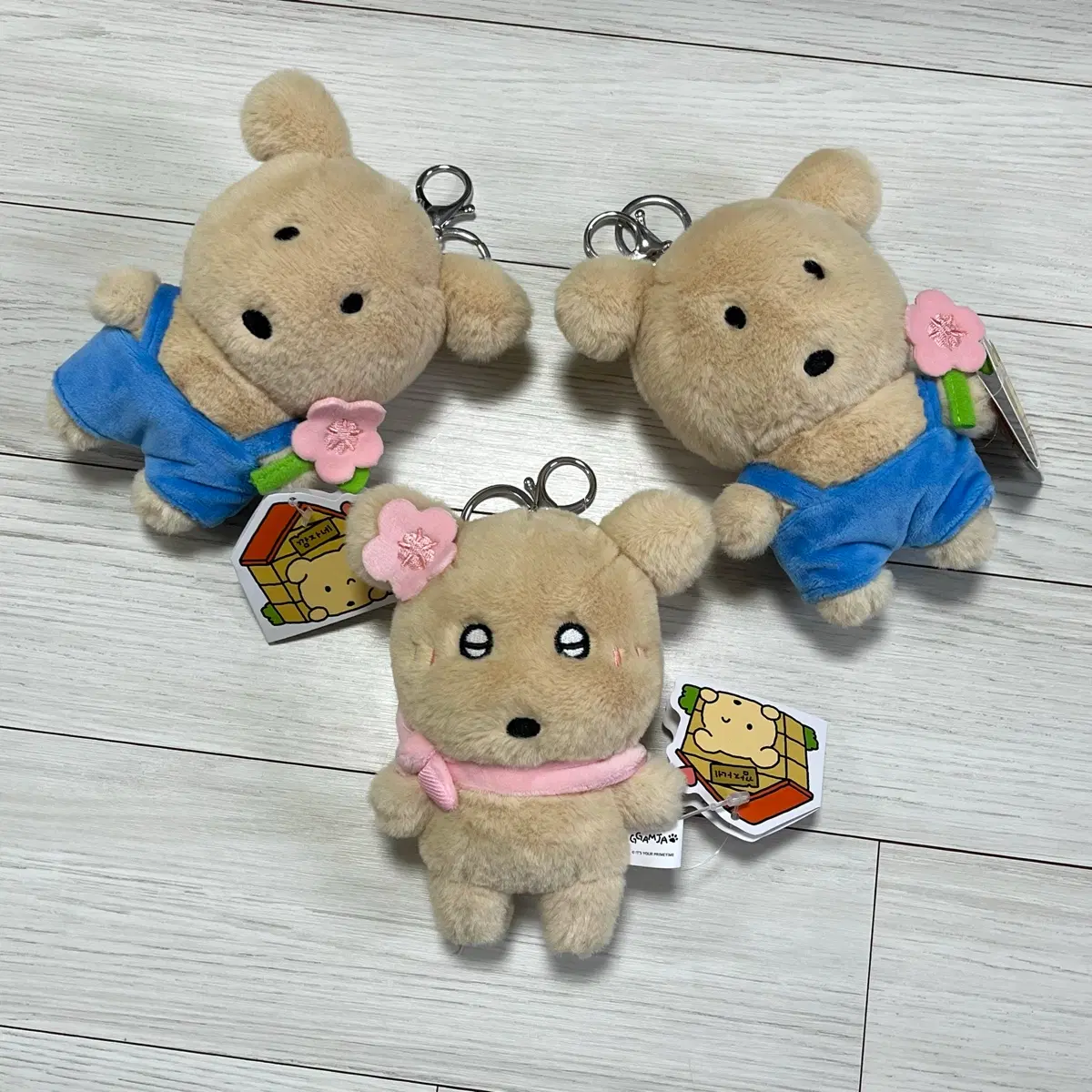 깜자 13cm 꽃 인형 키링 정품 2종 개당 가격 (3개 1.5)