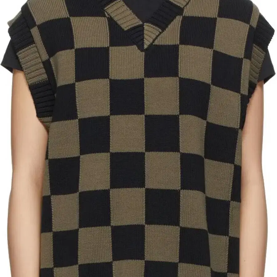 KENZO Check V-Neck Cotton Sweater Vest