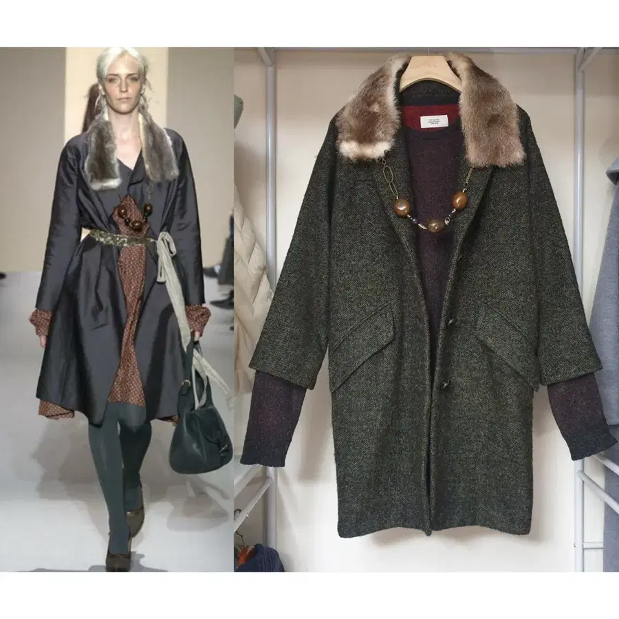 명품 MARNI 마르니 쇼라인 타구아넛 목걸이장식 라쿤퍼카라 머플러 목도리 막스마라