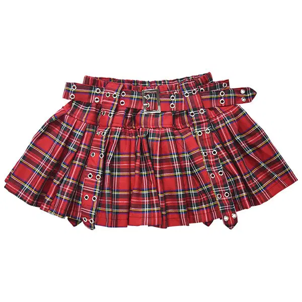 ACDC RAG 플리츠 팬츠 스커트 RED TARTAN ONE SIZE
