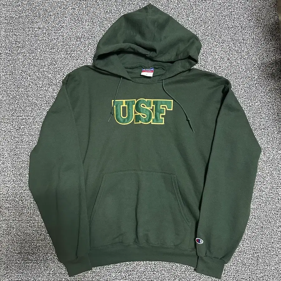 (L) 챔피온 USF 로고 후드티 그린