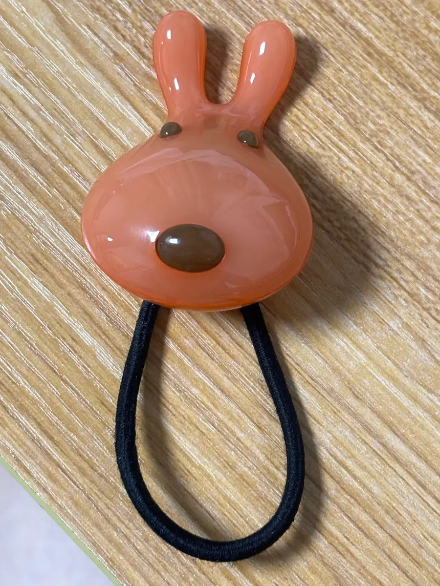 토끼 헤어 고무줄 오렌지색