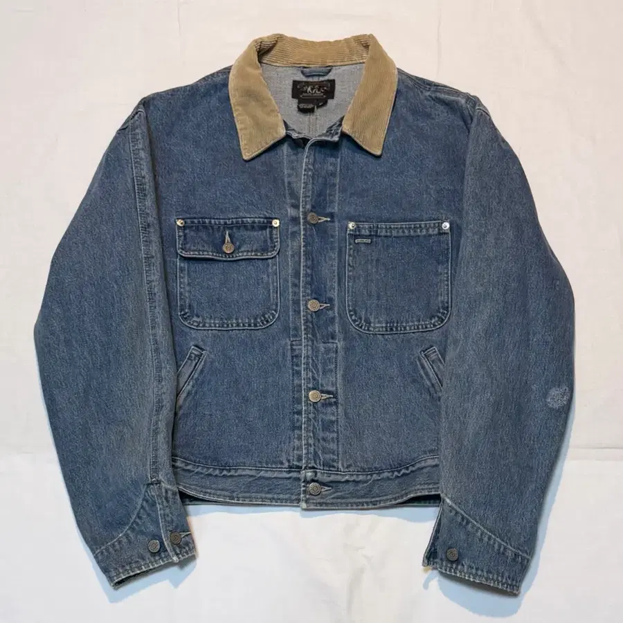 90s 폴로 RRL 코듀로이 카라 덩가리 데님자켓