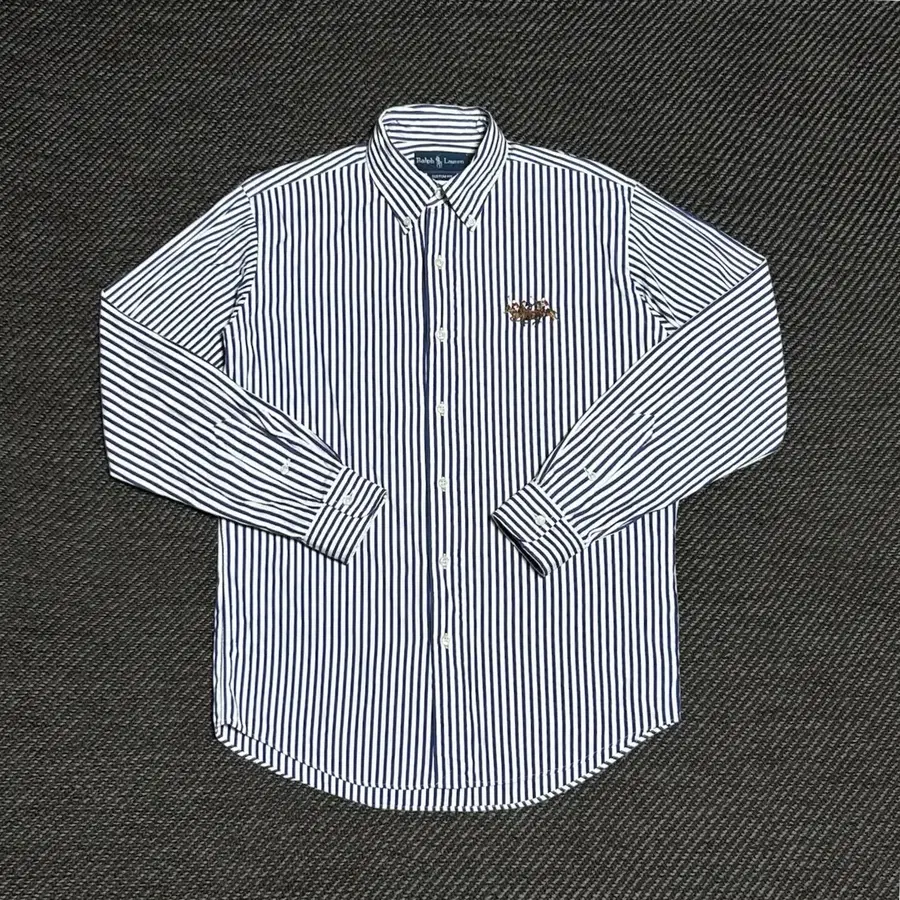 [M] Polo 폴로 랄프로렌 트리플 포니 자수 네이비 스트라이프 셔츠