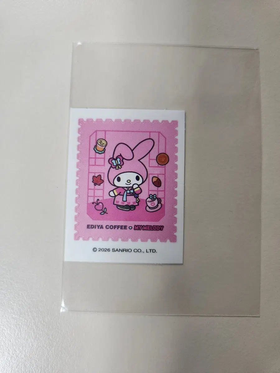 산리오 이디야 콜라보 한복 마이멜로디 스티커 한옥나들이