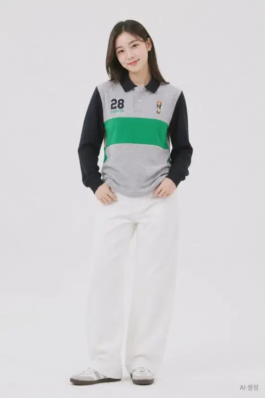 키즈11Y/헤지스 긴소매 럭비 폴로 카라티