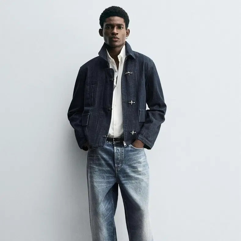 남성) ZARA 토글 데님 자켓