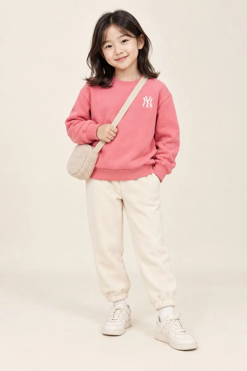 120사이즈 MLb 기모맨투맨 핑크 정품 주니어
