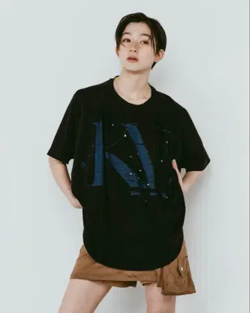 tuck detail 오버사이즈 티셔츠 (unisex) / black