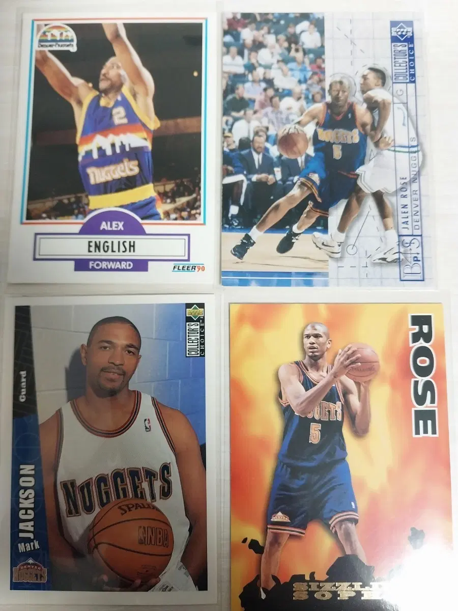 알렉스 잉글리시 / 마크 잭슨 / Jalen Rose 농구 카드 세트