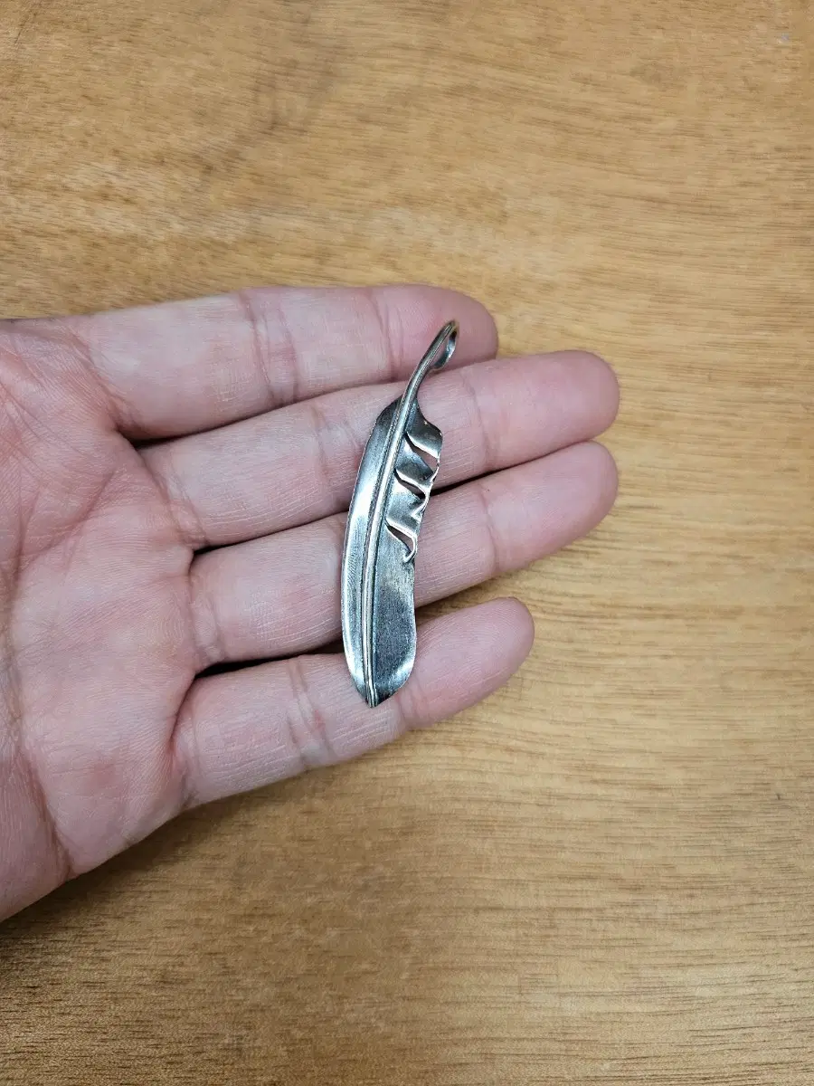 925silver 은 목걸이 깃털 팬던트 실버