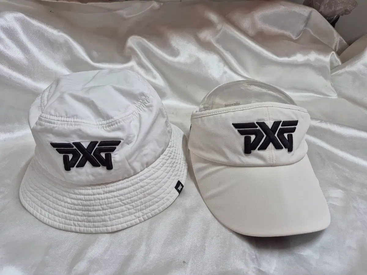 PXG 골프 버킷햇 / 썬캡 세트 화이트