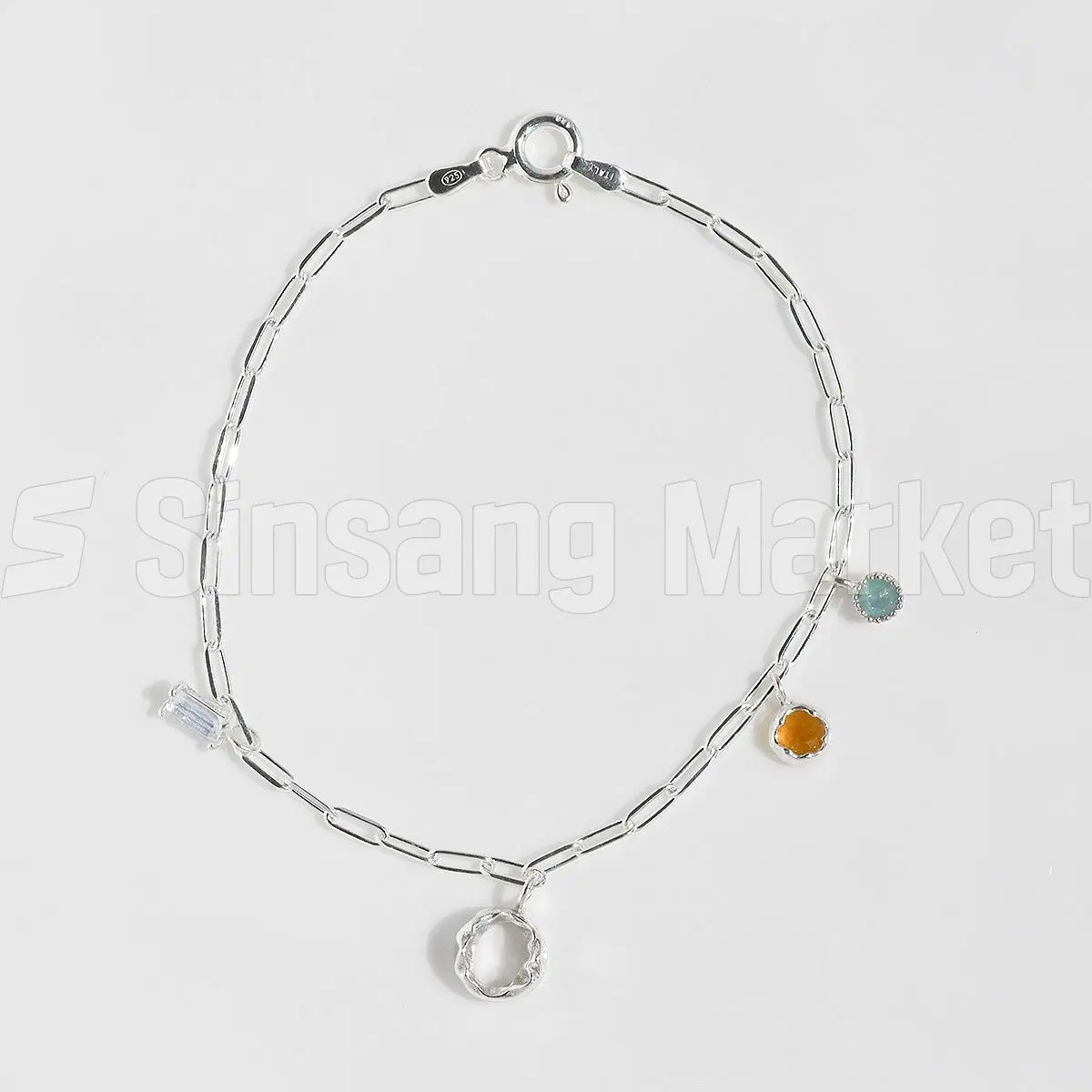 [빠른발송] 925실버 원형포일참 팔찌2