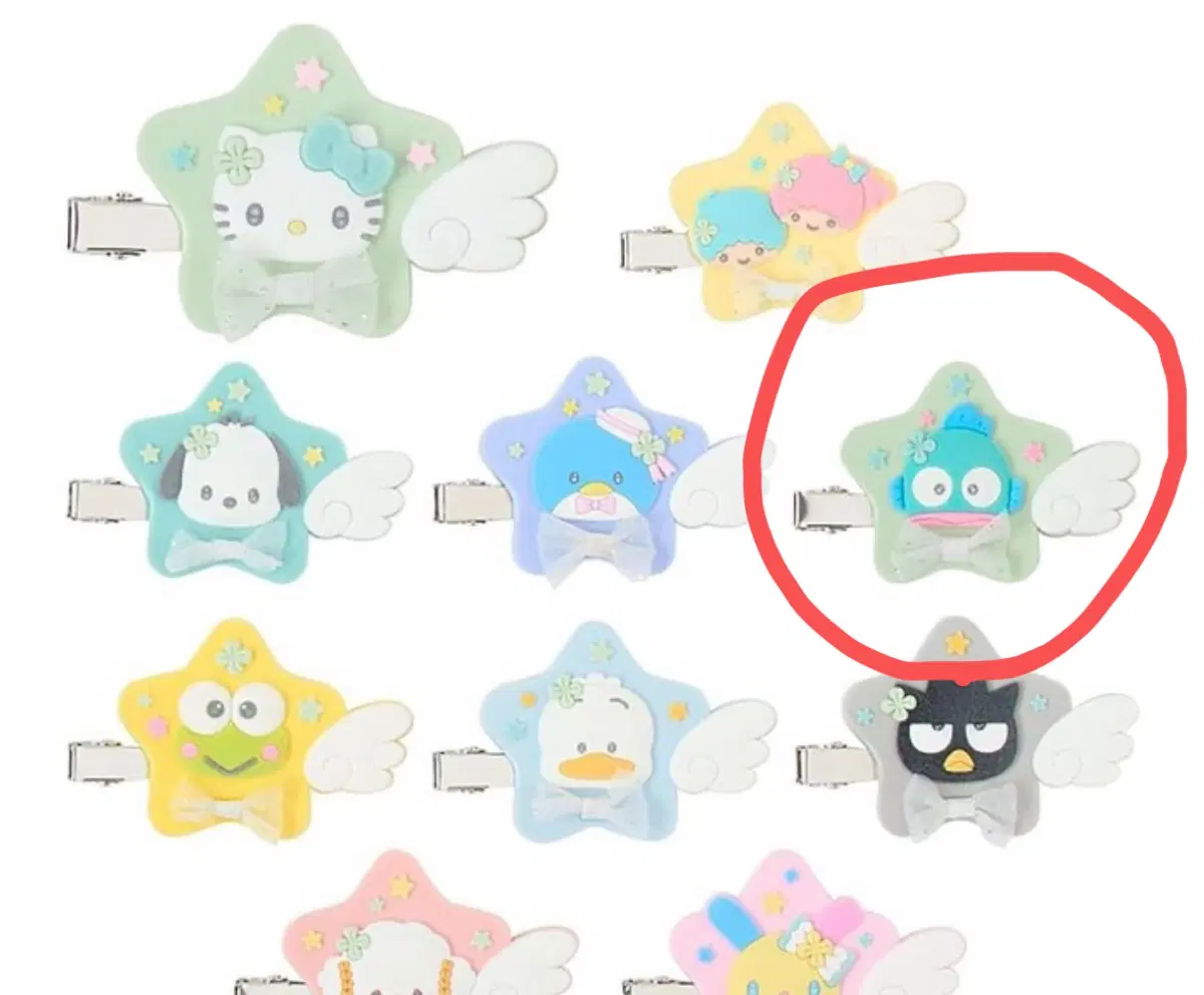 산리오 한교동 앞머리 집게 헤어클립 반짝반짝 위시 머리핀 / 페클 교환