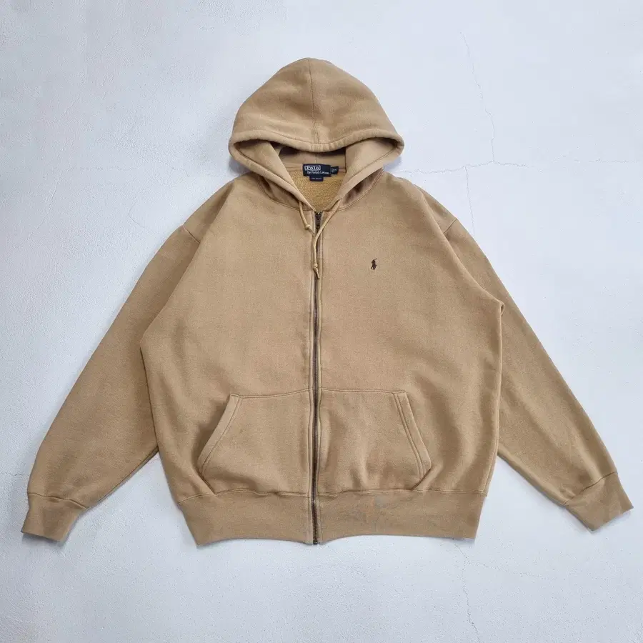 빈티지 폴로랄프로렌 써멀 후드집업 된장 - M POLO 후디