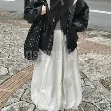 [빠른발송] 펌킨롱스커트 바스락 벌룬 롱스커트 아메카지 캐쥬얼