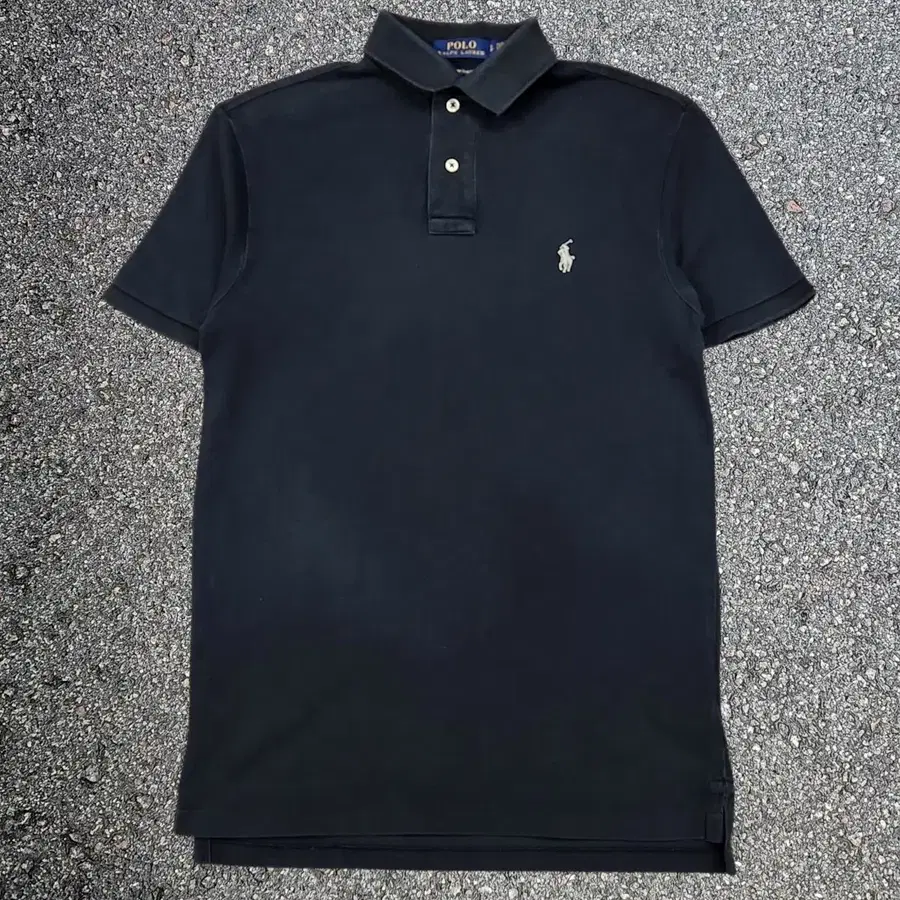 폴로 랄프로렌 Polo Ralph Lauren 커스텀 슬림 핏 블랙 화이트 포니 피케 반팔 카라티 S