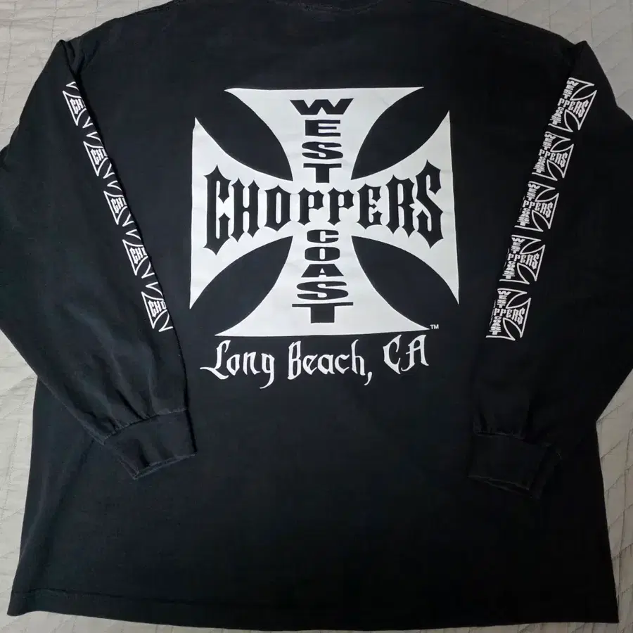 [3XL] 빈티지 WCC 웨스트 코스트 차퍼스 아이언 크로스 롱슬리브 블랙