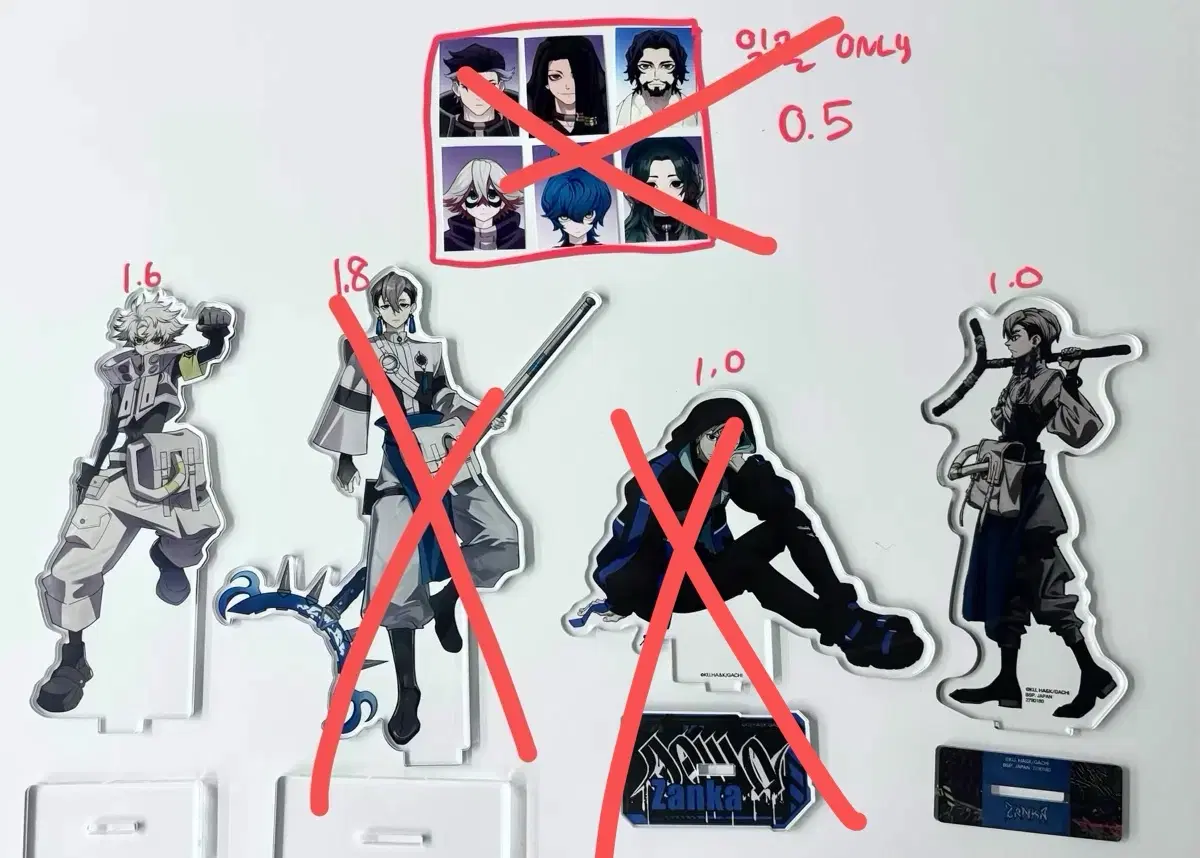 가치아쿠타 류도 슈어브렉 잔카 니지쿠 아크릴 스탠드 무법자 쟈바웡가 크토니 조디르 증명사진 비공굿