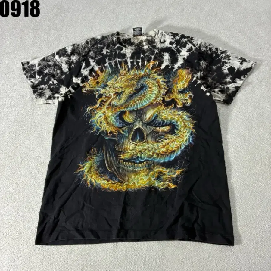 Vtg 드래곤 스컬 반팔 티셔츠 95