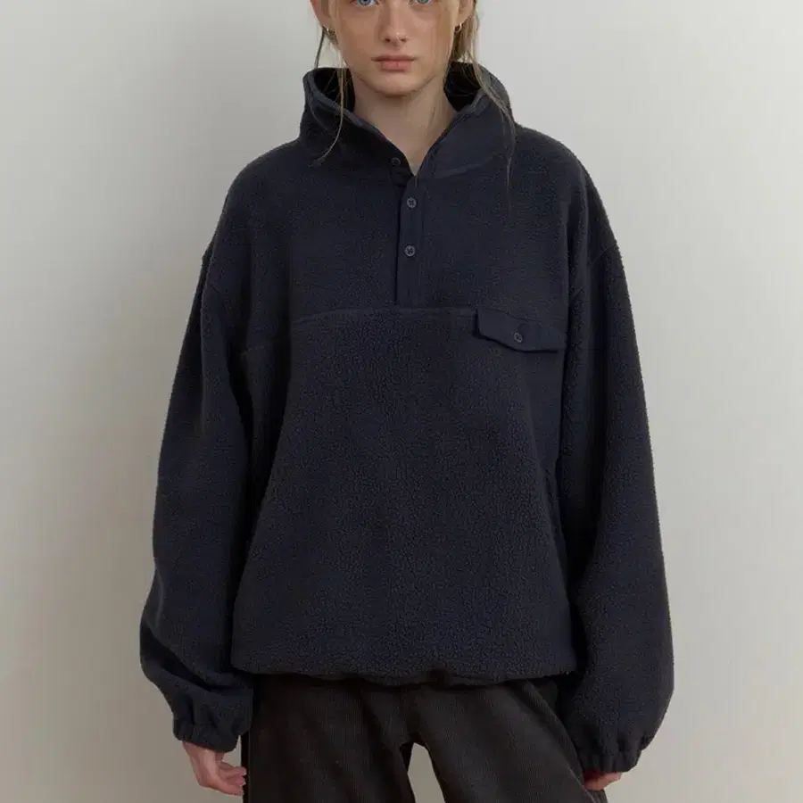 더미튼 Levee fleece pullover (vintage navy)