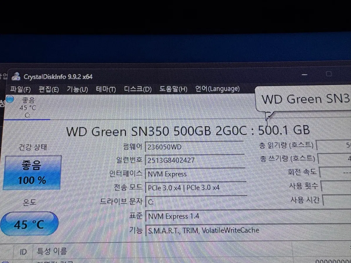 WD Green SN350 500GB SSD