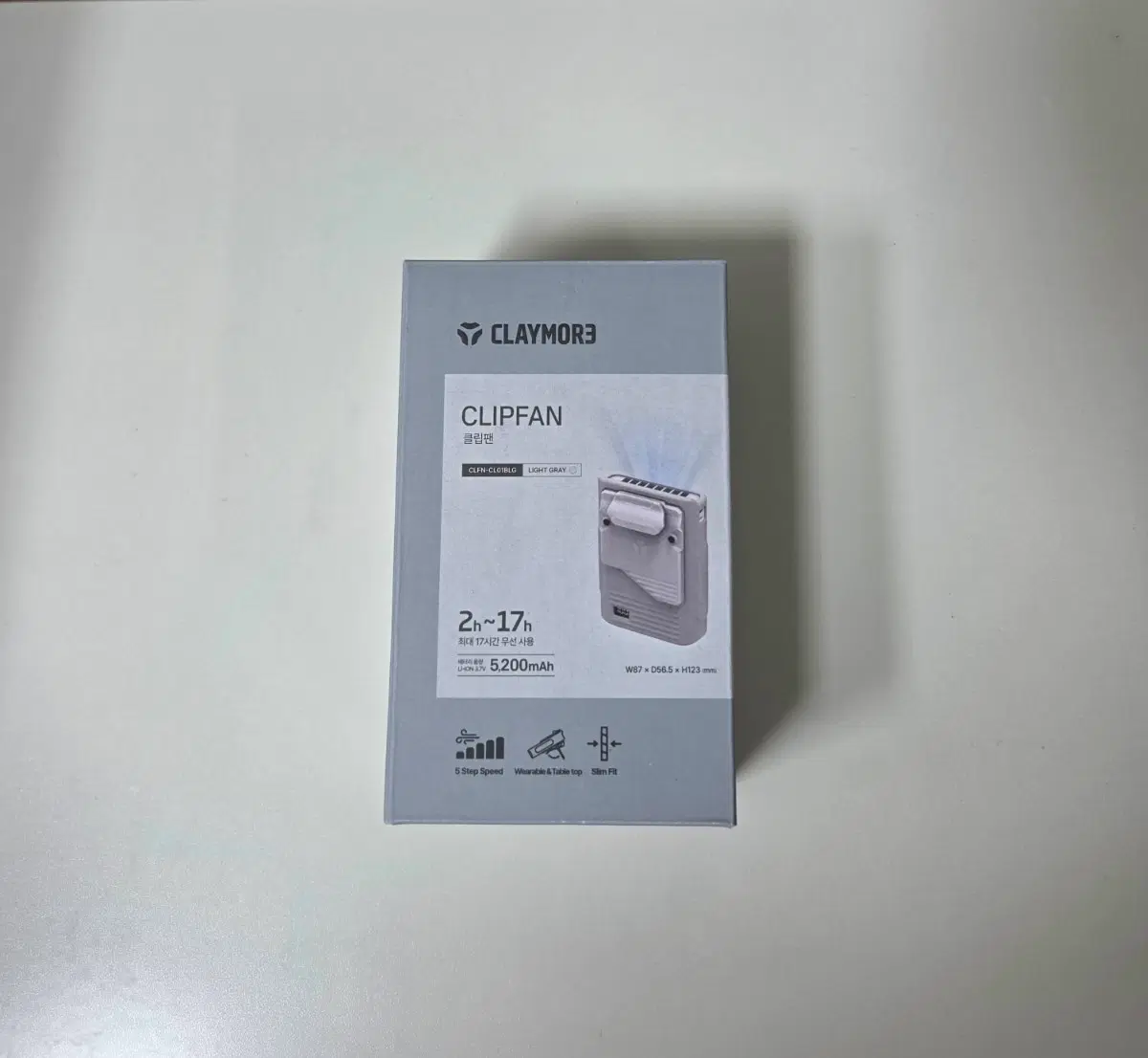 새상품_크레모아 클립팬 선풍기 라이트 그레이