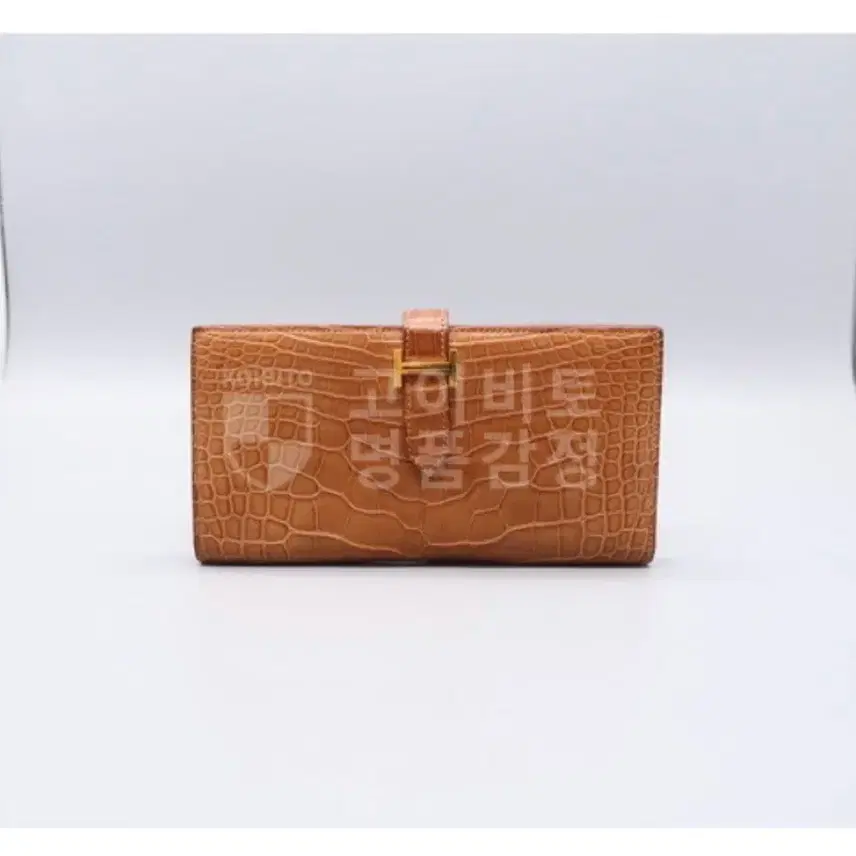 에르메스 베안 장지갑 와니 / 악어가죽 브라운 골드 사진 1