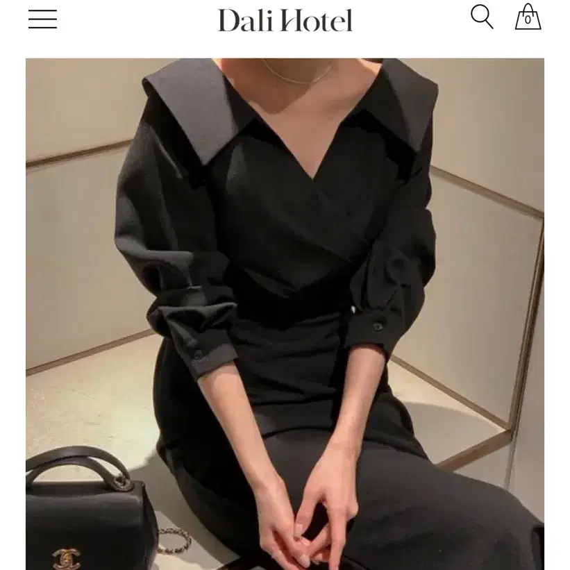 달리호텔 카라 넥 원피스 하객룩