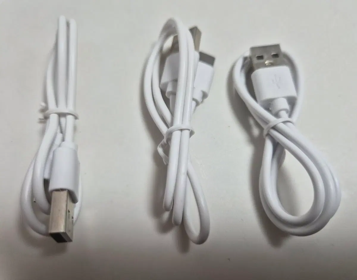 USB C타입 케이블 3개 세트 (화이트, 새상품)