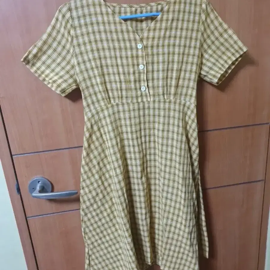 체크무늬 원피스 옐로우