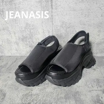 JEANASIS 커버 클리어 솔 샌들 통굽 샌들 블랙 L