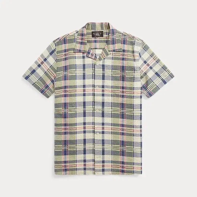 RRL 마드라스 프린트 시어서커 캠프 셔츠 M