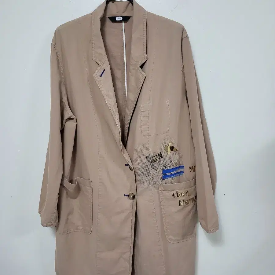 듀엘 베이지색 면자켓 롱 자켓.260915