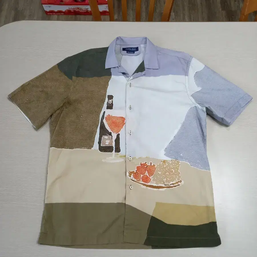 L100 ZARA 면 프린팅 반팔셔츠 L-652