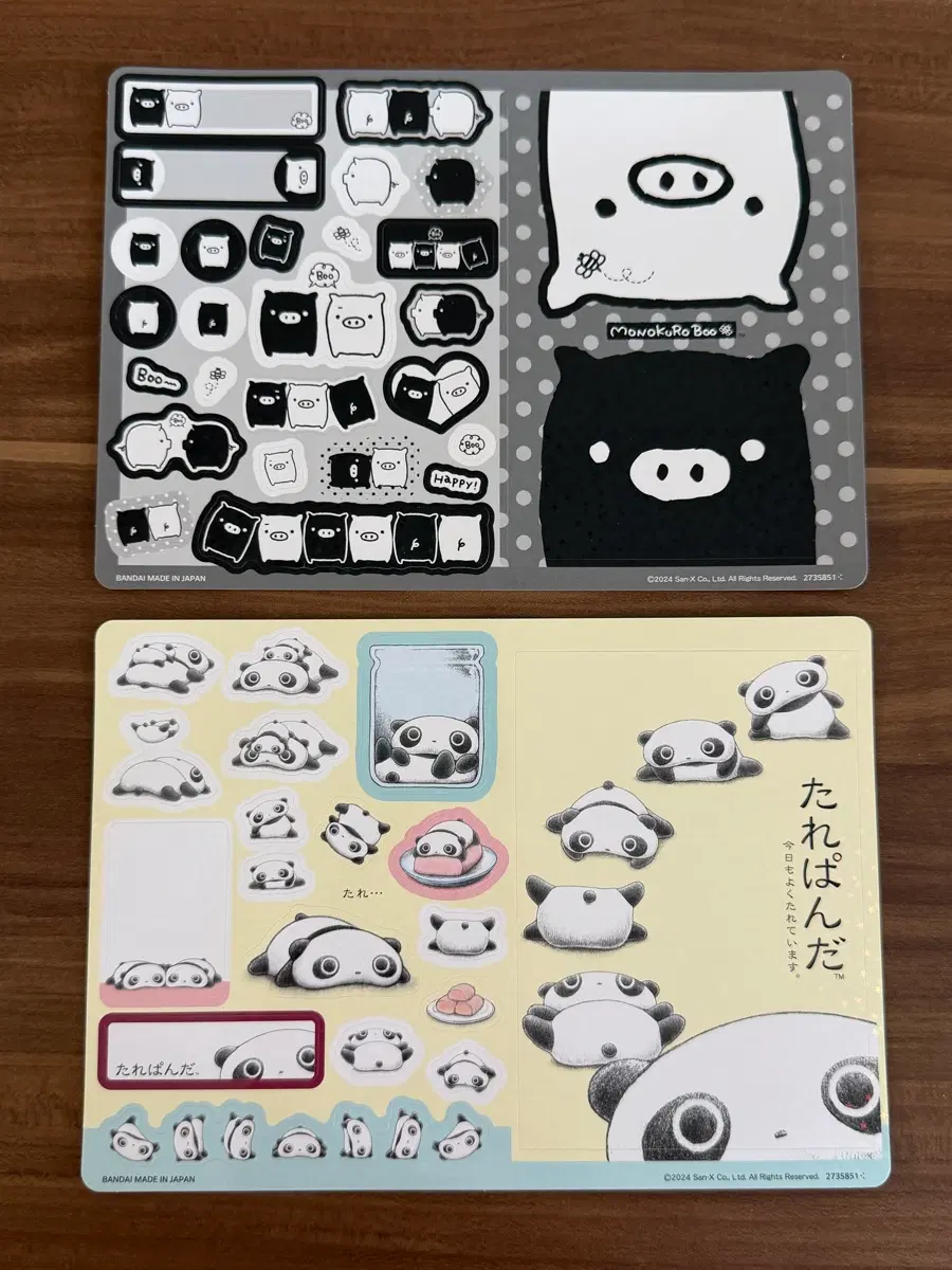 일괄) 산리오 스티커 점보씰 가챠 (타레판다,모노쿠로부)