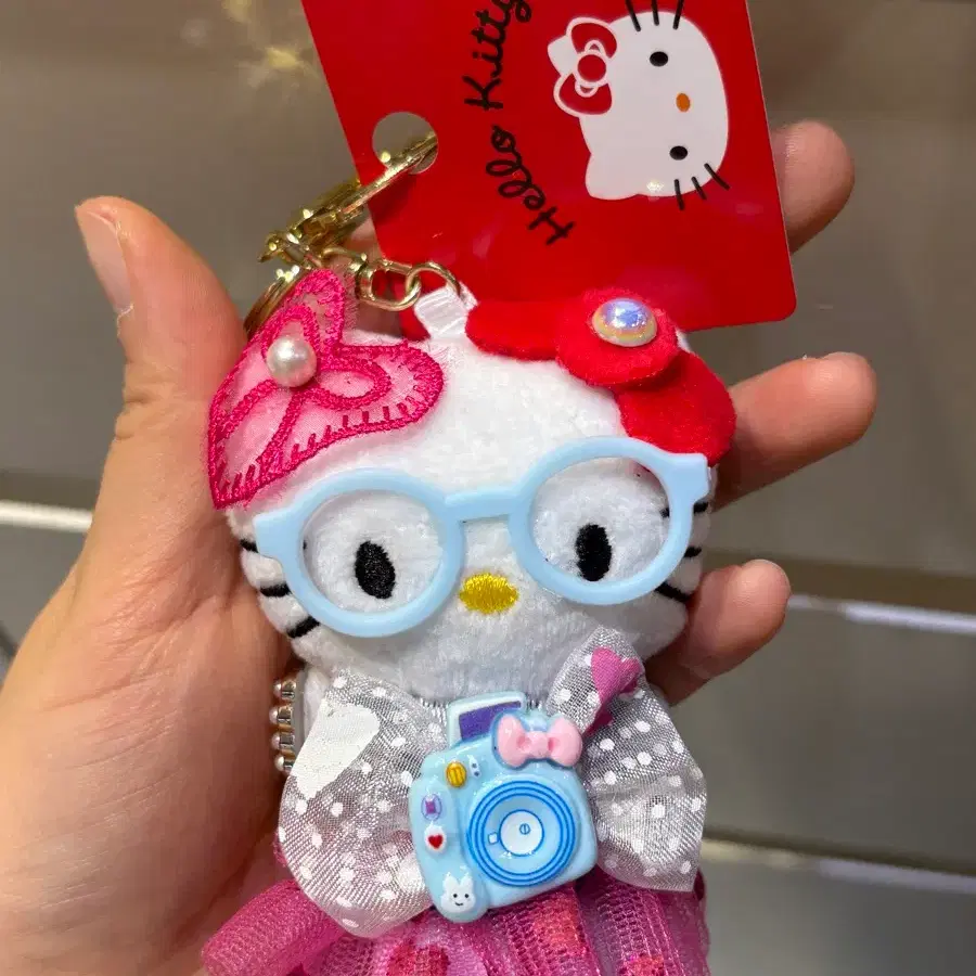 헬로키티 안경 인형 키링
