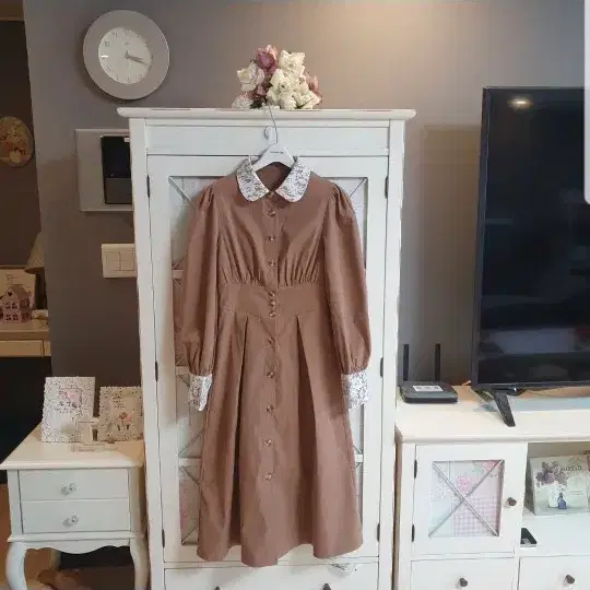가을 레이스카라 롱원피스/55 새상품