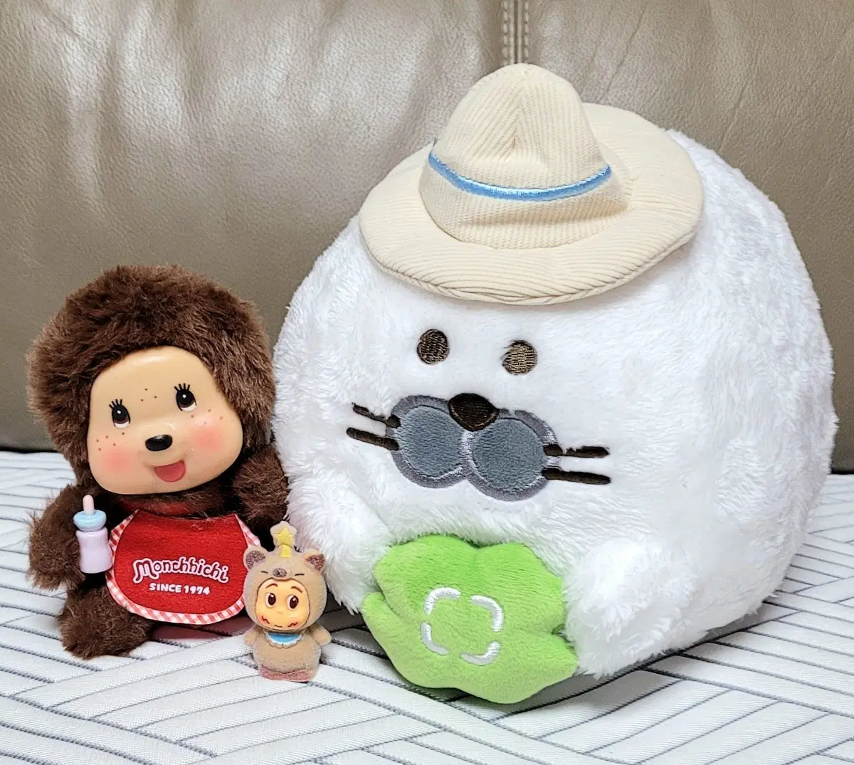 모쿠모쿠짱 바다표범 인형 + 몬치치 키링인형 + 트윈클 키링 피규어(새상품)