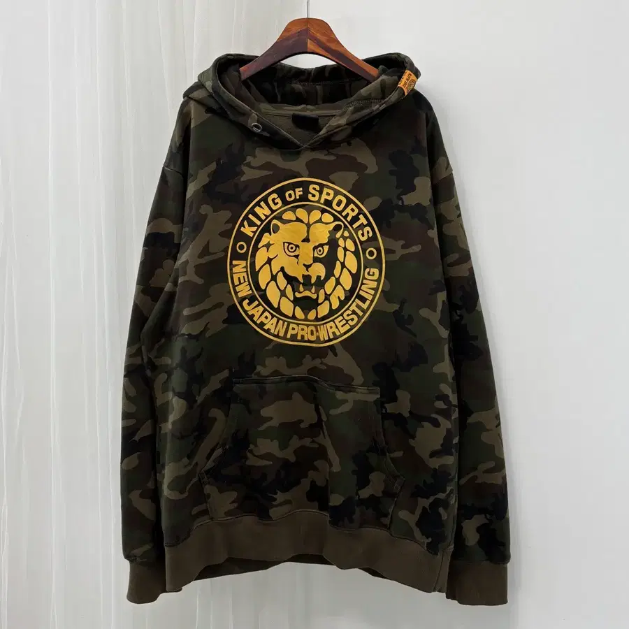 재팬 프로레슬링 빈티지 NJPW 카모 후드티 2xl